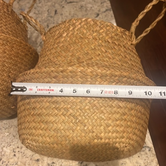 2 Folding Seagrass baskets Handmade, Loom Weave, Side handles, Plants, Storage - Picture 15 of 16